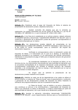 76/15 - Dirección General de Rentas de Tucumán