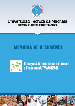Resúmenes I Congreso Internacional de Ciencia y Tecnología de la