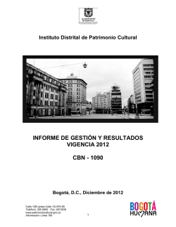 Informe de Gesti&oacute;n y Resultados 2012