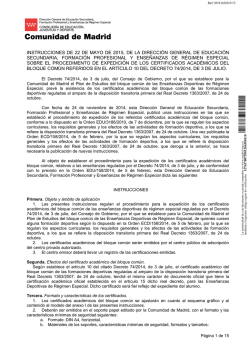 instrucciones de 22 de mayo de 2015, de la dirección general de