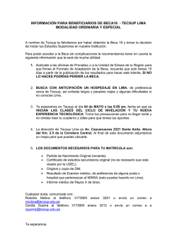 informaci&oacute;n para beneficiarios de beca18