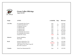 Green Coffee Offerings