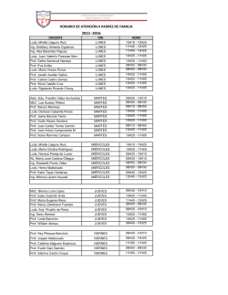 HORARIO DE ATENCIÓN A PADRES DE FAMILIA