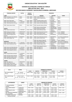 Horarios de atención a padres - Unidad Educativa San Agustín