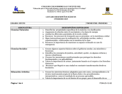 Grado SEXTO - Colegio Colsubsidio San Vicente IED