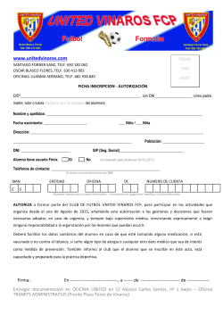 HOJA de INSCRIPCION - escola futbol base vinaros