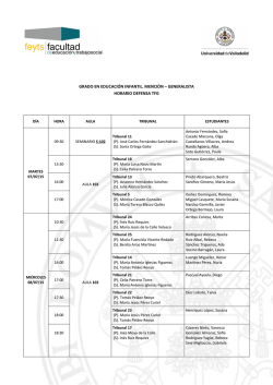 GRADO EN EDUCACI&Oacute;N INFANTIL. MENCI&Oacute;N GENERALISTA