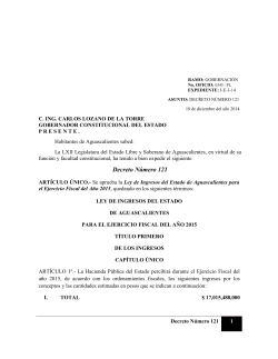 Decreto Número 121 - Instituto Estatal Electoral de Aguascalientes
