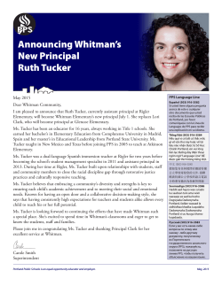Announcing Whitman`s New Principal Ruth Tucker