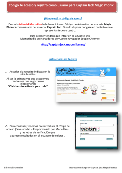 Instrucciones Registro Captain Jack Magic Phonics