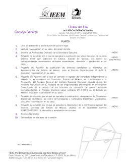 Orden del Día - ITV - IEEM - Instituto Electoral del Estado de México