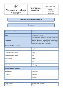 FICHA T&Eacute;CNICA FRUCTOSA