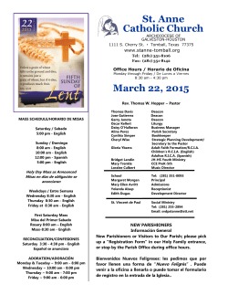 March 22, 2015 - St. Anne Catholic Community