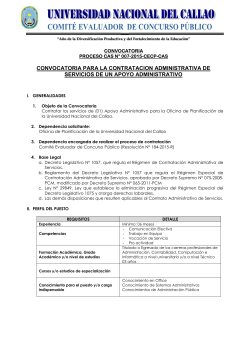 CONVOCATORIA Nº 007-2015-CECP-CAS (Apoyo Administrativo