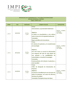 programa de conferencias y talleres de invenciones oficina