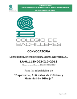 Licitación Pública Internacional Abierta Electrónica para la