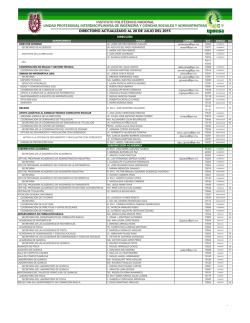 DIRECTORIO ACTUALIZADO AL 19 DE MAYO DEL 2015