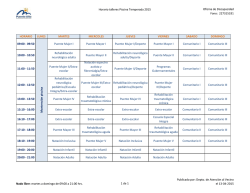 Horario talleres Piscina Temperada 2015 Oficina de Discapacidad