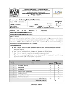 Ecolog&iacute;a y Recursos Naturales - Facultad de Ciencias