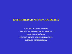 Meningococo. Agente causal, epidemiolog&iacute;a, vacunas