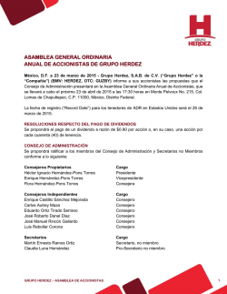 asamblea general ordinaria anual de accionistas de grupo herdez