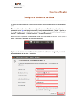 Guia configuraci&oacute; eduroam Linux (CA-ES