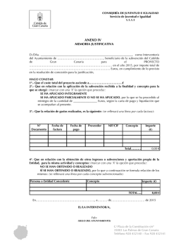 ANEXO IV: Memoria Justificativa