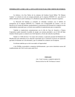 INFORMACI&Oacute;N ACERCA DE LA SITUACI&Oacute;N