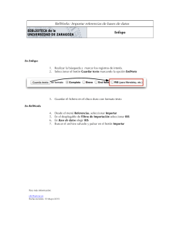 RefWorks: Importar referencias de bases de datos Enfispo