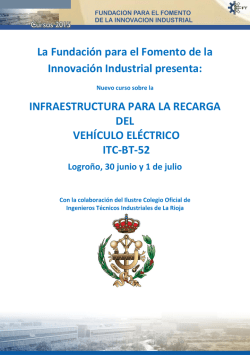 infraestructura para la recarga del veh&iacute;culo el&eacute;ctrico itc-bt