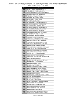 Alumnos con derecho a presentar el 1er. examen parcial del curso