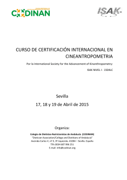 Programa ISAK Nivel 1 Sevilla Abril 2015