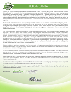 HIERBA SANTA - Clínica Betesda Costa Rica