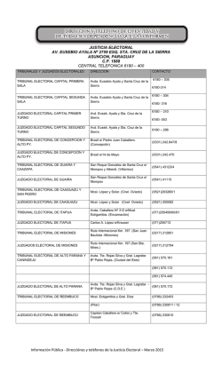 Direcci&oacute;nes y tel&eacute;fonos de la Justicia Electoral &ndash; Marzo 2015