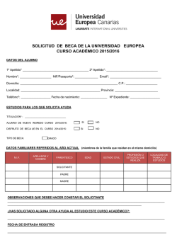solicitud de beca de la universidad europea curso académico 2015