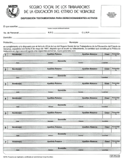 Disposici&oacute;n Testamentaria para Derechohabientes Activos