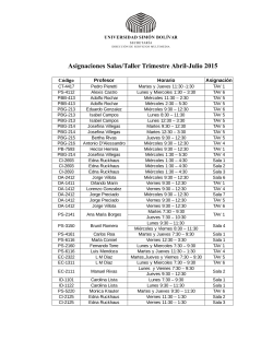 Asignaciones Salas/Taller Trimestre Abril-Julio 2015