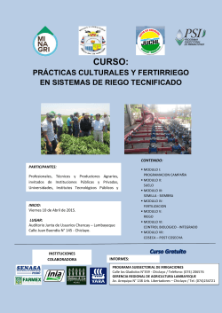 CURSO: - Programa Subsectorial de Irrigaciones