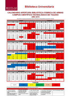 Calendario Biblioteca Fábrica de Armas