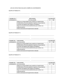 lista de cotejo para evaluar un experimento