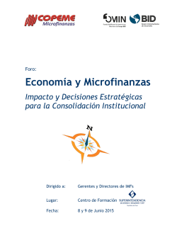 Economía y Microfinanzas