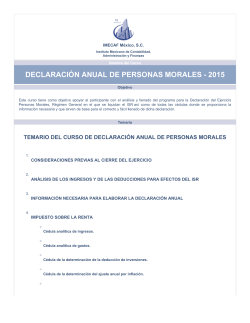 DECLARACIÓN ANUAL DE PERSONAS MORALES - 2015