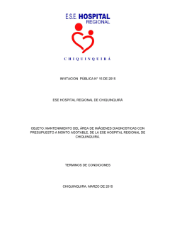 Invitaci&oacute;n 015 / 2015 - Hospital Regional Chiquinquir&aacute;