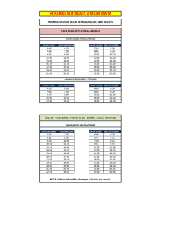 HORARIOS AUTOBUSES SEMANA SANTA