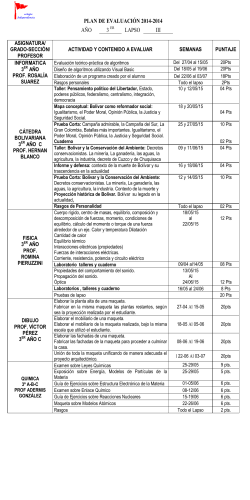 plan de evaluacion 3er año iii lapso 2014-2015