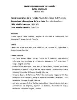 Informaci&oacute;n de la revista