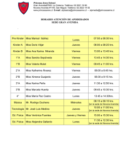 HORARIO ATENCI&Oacute;N DE APODERADOS SEDE GRAN AVENIDA