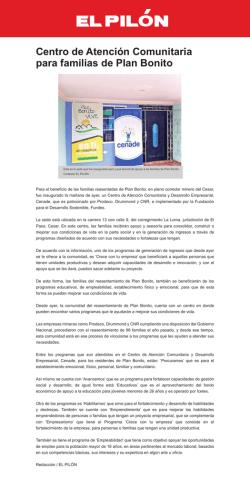 Centro de Atención Comunitaria para familias de Plan