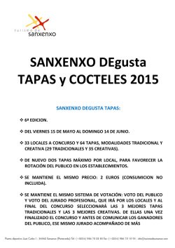 INFORMACI&Oacute;N SANXENXO DEgusta TAPAS y COCTELES 2015