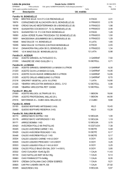 Precios Alimentaci&oacute;n